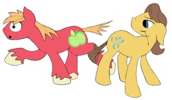 Size: 900x525 | Tagged: safe, artist:stileelits, derpibooru import, big macintosh, caramel, earth pony, pony, caramac, floppy ears, gay, male, shipping, stallion