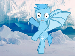 Size: 863x650 | Tagged: safe, derpibooru import, oc, oc only, bat pony, pony, pony creator, bipedal, ice-bat, ponified, solo, uglydoll