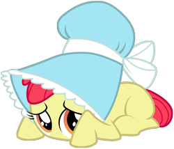 Size: 2717x2325 | Tagged: safe, artist:axemgr, derpibooru import, apple bloom, bonnet, simple background, solo, transparent background, vector