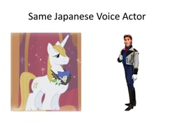 Size: 960x720 | Tagged: safe, derpibooru import, human, unicorn, duo, exploitable meme, meme, same voice actor