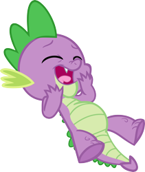 Size: 3014x3573 | Tagged: safe, artist:porygon2z, spike, dragon, laughing, simple background, solo, transparent background, vector