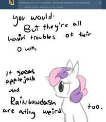 Size: 680x780 | Tagged: safe, artist:moonblizzard, sweetie belle, ask, rarity answers, solo, tumblr