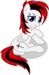 Size: 722x1106 | Tagged: safe, artist:halcoon-145, derpibooru import, oc, oc only, oc:blaze cross, pegasus, pony, bedroom eyes, solo