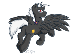 Size: 1024x745 | Tagged: safe, artist:cee, artist:rdk, derpibooru import, oc, oc only, pegasus, pony, freefall, shadowbolts, solo