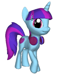 Size: 300x360 | Tagged: safe, mystery mint, pony, unicorn, equestria girls, 3d, background human, gmod, headphones, pony creator 3d, ponylumen, solo