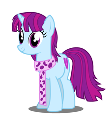 Size: 638x707 | Tagged: artist needed, safe, mystery mint, pony, equestria girls, alternate design, background human, clothes, equestria girls ponified, heart struck, ponified, scarf, solo