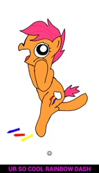 Size: 480x841 | Tagged: safe, artist:bronyponyguy, scootaloo, pegasus, pony, female, image macro, solo