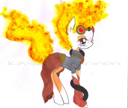 Size: 900x758 | Tagged: safe, artist:apocalypsekitty, derpibooru import, chandra nalaar, magic the gathering, ponified, solo