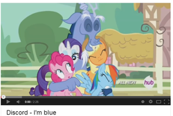 Size: 652x442 | Tagged: safe, discord, three's a crowd, blue flu, eiffel 65, i'm blue, pmv, pony music video, song, youtube