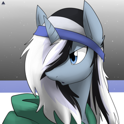 Size: 800x800 | Tagged: safe, artist:cymek, derpibooru import, oc, oc only, oc:taylorpone, pony, unicorn, beanie, clothes, hat, hoodie, snow, solo