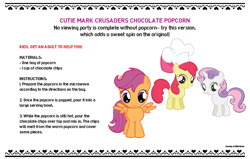 Size: 750x478 | Tagged: safe, derpibooru import, apple bloom, scootaloo, sweetie belle, cooking, cutie mark crusaders, official