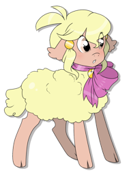 Size: 778x1027 | Tagged: safe, artist:rannarbananar, oc, oc only, sheep, bow, solo