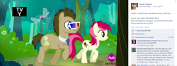 Size: 1302x487 | Tagged: safe, screencap, doctor whooves, roseluck, seabreeze, it ain't easy being breezies, david tennant, facebook