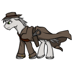 Size: 720x720 | Tagged: artist needed, safe, derpibooru import, oc, oc only, oc:prodigious peddler, fallout equestria, simple background, solo, tales of a junk town pony peddler