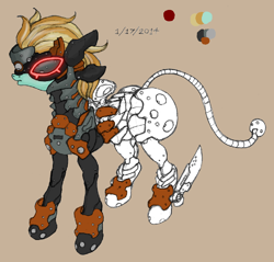 Size: 948x906 | Tagged: safe, artist:great-5, derpibooru import, lightning dust, cyborg, concept art, game boss, hokari ibrajin, pegastrike: flying horse battalion, recolor, redesign, sketch, solo, wip, zechite