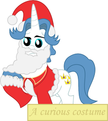 Size: 699x787 | Tagged: safe, artist:professorbasil, derpibooru import, fancypants, clothes, santa costume, solo