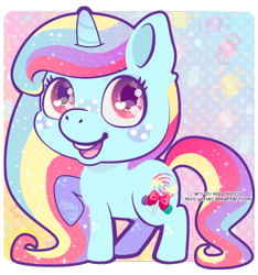 Size: 436x466 | Tagged: safe, artist:miss-glitter, derpibooru import, oc, oc only, oc:sugar rush, pony, unicorn, female, freckles, mare, solo