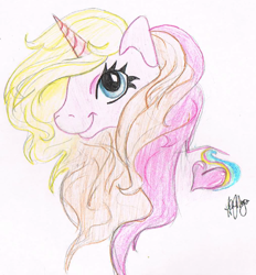 Size: 744x802 | Tagged: safe, artist:zukolovesme, derpibooru import, rarity (g3), g3, bust, portrait, solo, traditional art