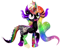 Size: 6500x5269 | Tagged: safe, artist:theshadowstone, oc, oc only, oc:princess changeling rainbow magic pants, alicorn, bat pony, breezie, changeling, draconequus, hybrid, pony, absurd resolution, donut steel, female, intentionally bad, mare, parody, princess, simple background, solo, transparent background, vector