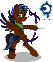 Size: 7500x8788 | Tagged: safe, artist:mactavish1996, artist:moonlight-ki, oc, oc only, absurd resolution, bow (weapon), bow and arrow, shawl, simple background, solo, transparent background, vector