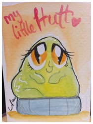 Size: 675x900 | Tagged: safe, artist:amy mebberson, derpibooru import, heart, hutt, huttershy, my little x, solo, traditional art, wat