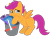 Size: 1083x784 | Tagged: safe, artist:bumblebun, derpibooru import, scootaloo, flight to the finish, crying, poster, sad, scooter, simple background, solo, transparent background, trash can