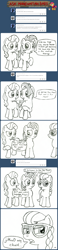 Size: 1024x4436 | Tagged: safe, artist:wildtiel, babs seed, oc, ask, ask manehattan babs, glasses, klingon, monochrome, star trek, tumblr