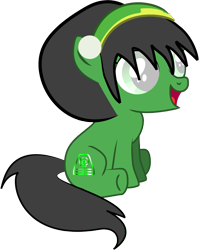 Size: 990x1244 | Tagged: safe, artist:creshosk, earth pony, pony, avatar the last airbender, blind, foal, ponified, solo, toph bei fong