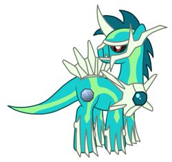 Size: 673x632 | Tagged: safe, artist:silverromance, derpibooru import, longma, pony, crossover, dialga, pokémon, ponified, ponymon, shiny, simple background, solo, transparent background