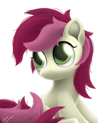 Size: 600x750 | Tagged: safe, artist:symbianl, derpibooru import, roseluck, earth pony, pony, bust, female, mare, solo, two toned mane