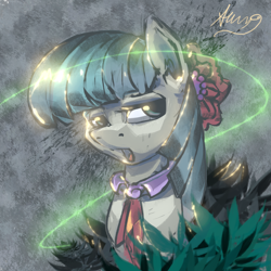 Size: 2000x2000 | Tagged: safe, artist:alumx, derpibooru import, coco pommel, rarity takes manehattan, bust, portrait, solo