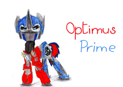 Size: 1061x753 | Tagged: safe, artist:speedfeather, derpibooru import, op is a truck, optimus prime, ponified, solo, transformers, transformers prime