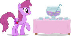 Size: 1257x635 | Tagged: safe, artist:doctor-g, derpibooru import, berry punch, berryshine, punch bowl, simple background, solo, tongue out, transparent background, vector