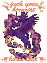 Size: 500x667 | Tagged: safe, artist:whitekitestrings, derpibooru import, oc, oc only, alicorn, pony, alicorn oc, princen galaxcia, solo, tumblr, vulgar