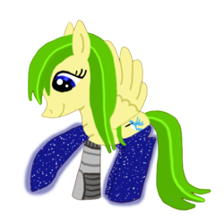 Size: 512x512 | Tagged: safe, artist:asksock-n-socks, oc, oc only, oc:gold star, cyborg, pegasus, pony, clothes, simple background, socks, solo