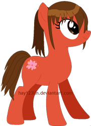 Size: 583x806 | Tagged: safe, artist:hay123lin, derpibooru import, cherry blossoms, chihiro ogino, ponified, simple background, solo, spirited away, studio ghibli, transparent background, vector