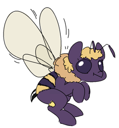 Size: 747x801 | Tagged: safe, artist:nobody, oc, oc only, bee, bee pony, original species, flying, pollen, solo