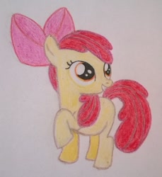 Size: 672x735 | Tagged: safe, artist:muffin mane, derpibooru import, apple bloom, crayon drawing, palindrome get, sketch, solo