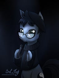 Size: 782x1021 | Tagged: safe, artist:starshinebeast, shady, oc, oc only, earth pony, pony, beatnik, beret, fine beat, male, smooth, solo, stallion