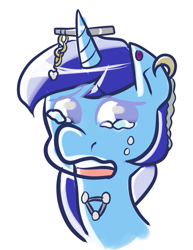 Size: 771x1000 | Tagged: safe, artist:php52, minuette, crying, piercing, solo