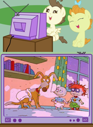 Size: 562x768 | Tagged: safe, derpibooru import, pound cake, pumpkin cake, diaper, exploitable meme, meme, obligatory pony, rugrats, tv meme