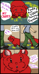 Size: 660x1240 | Tagged: safe, fluffy pony, human, cleaning, comic, domestic, impending abuse, urine