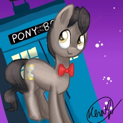 Size: 2048x2048 | Tagged: safe, derpibooru import, doctor whooves, bowtie, eleventh doctor, solo, tardis