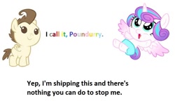 Size: 753x434 | Tagged: safe, artist:xebck, pound cake, princess flurry heart, alicorn, pegasus, pony, spoiler:s06, baby, baby pony, crack shipping, female, male, poundflurry, shipping, straight, that was fast