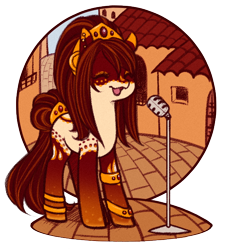 Size: 540x599 | Tagged: safe, artist:decemberdoe, derpibooru import, oc, oc only, earth pony, pony, microphone, singing, solo, sweet serenade