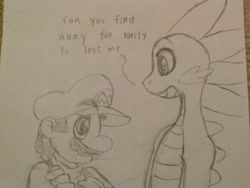 Size: 2592x1944 | Tagged: safe, derpibooru import, spike, anthro, crossover, dialogue, mario, request, super mario bros.