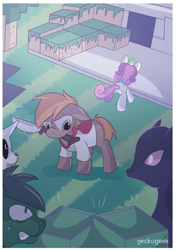 Size: 800x1135 | Tagged: safe, artist:geckogeek, derpibooru import, button mash, sweetie belle, don't mine at night, minecraft