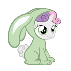 Size: 800x800 | Tagged: safe, artist:jolteongirl, derpibooru import, sweetie belle, bunny belle, bunny costume, clothes, simple background, solo, transparent background, vector