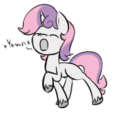 Size: 460x446 | Tagged: safe, artist:lilliesinthegarden, derpibooru import, silver bell, sweetie belle, cute, diasweetes, request, rule 63, solo, unshorn fetlocks, yawn