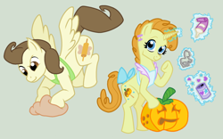 Size: 900x560 | Tagged: safe, artist:ajnosftw, derpibooru import, pound cake, pumpkin cake, baking, cookie cutter, dough, halloween, holiday, jack-o-lantern, magic, older, pumpkin